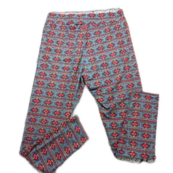 Simply Southern L-XL Plus Size Fits Long Leggins. Gray/ Red Aztec Print - Picture 1 of 10